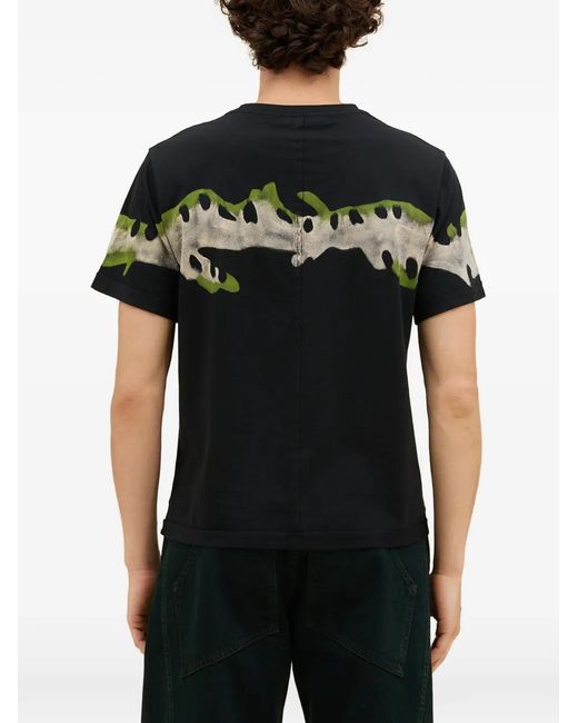 Eckhaus Latta Black Eckhaus Graphic-Print Panelled T-Shirt