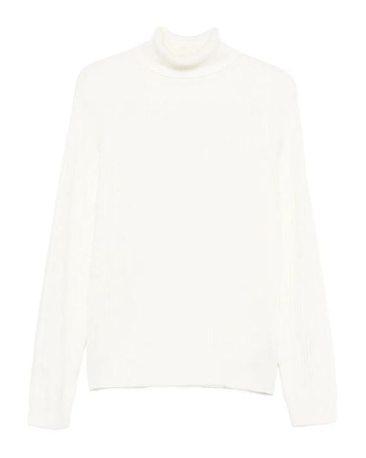 Maglione A Coste Con Collo Alto di Zanone in White da Uomo