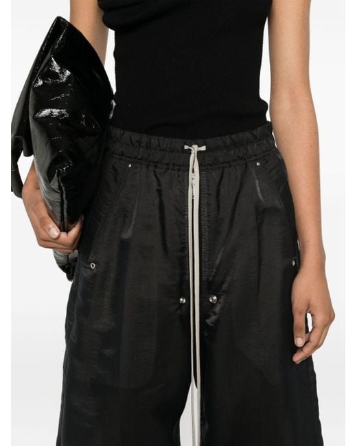 Rick Owens Black Pressed-crease Straight Trousers