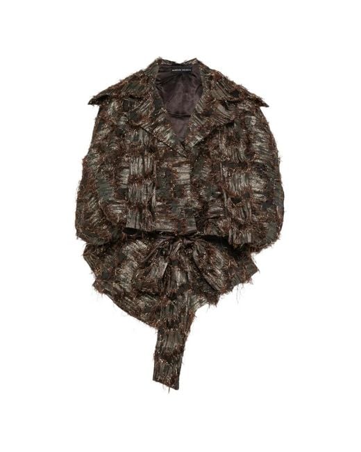 BARBARA BOLOGNA Brown Angels Frayed Coat