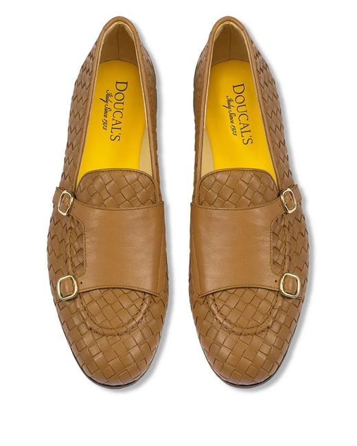 Doucal's Brown Double-Buckle Loafers