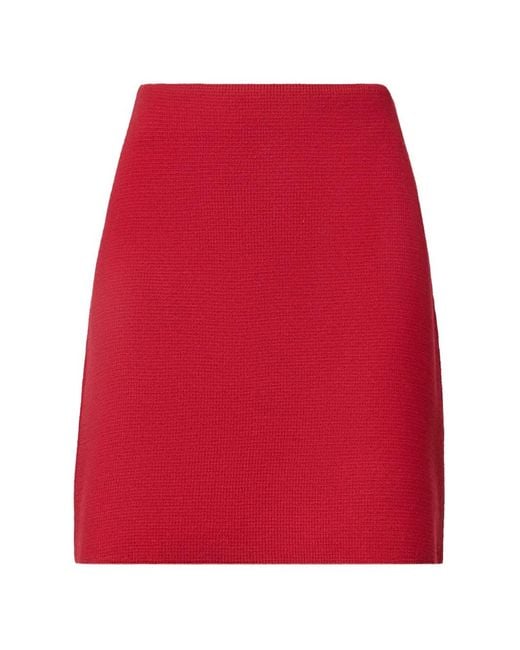 Fabiana Filippi Red Knitted Mini Skirt