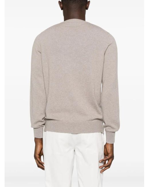 Brunello Cucinelli Klassischer Kaschmirpullover in Natural für Herren