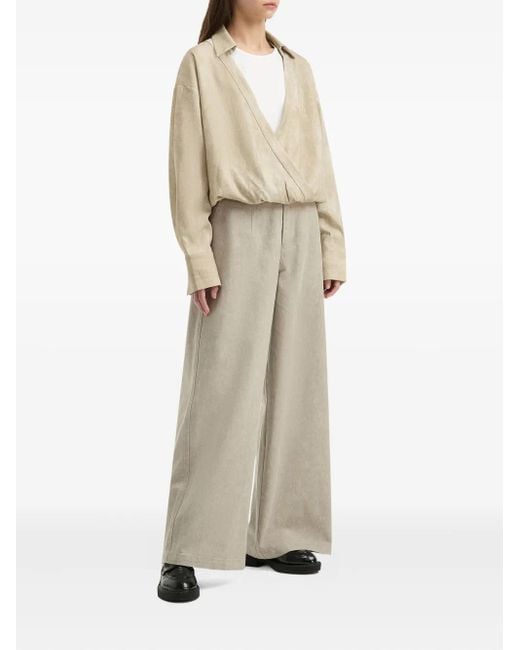 B+ AB Natural Wrap-Effect Shirt Top