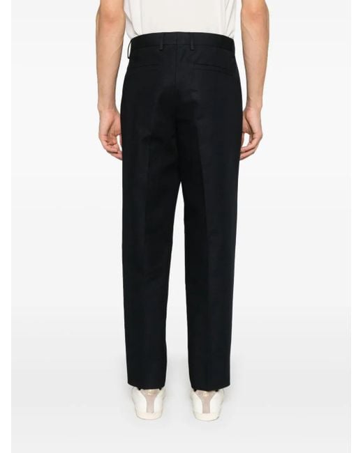 Zegna Blue Pleat-Detail Trousers for men