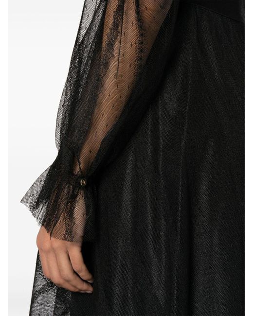 Robe mi-longue en tulle à épaules dénudées Nissa en coloris Black