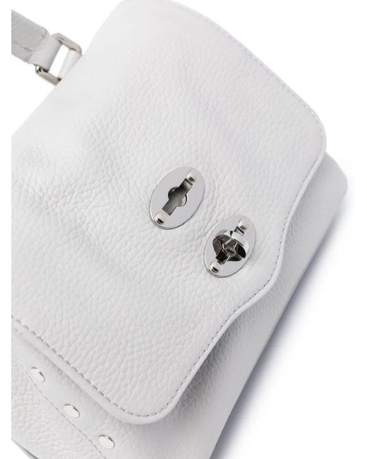 Zanellato White Postina Grained Leather Tote Bag