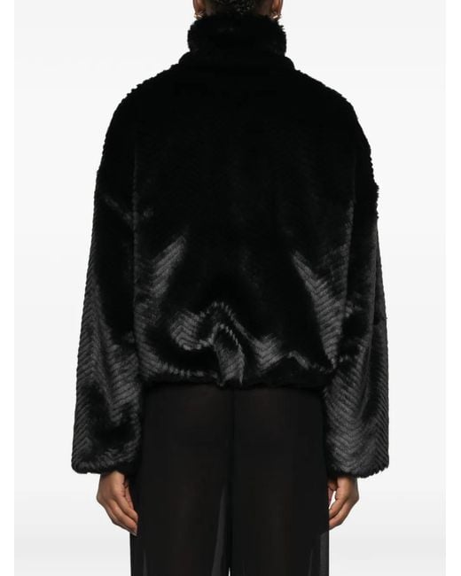 Forte_forte Black Chevron-Pattern Jacket