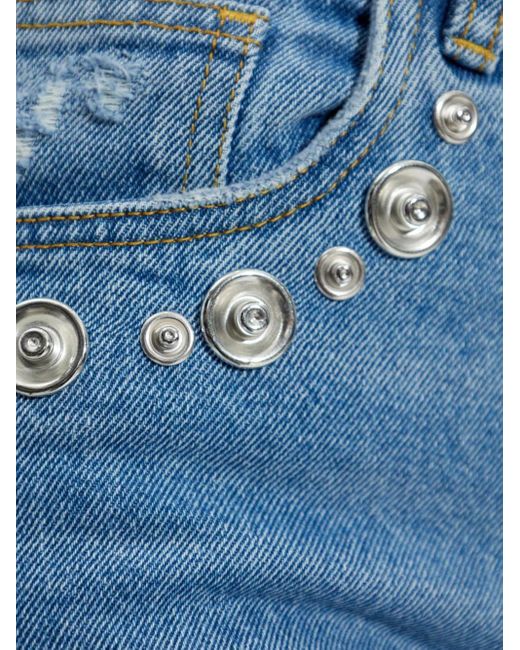 Coperni Blue Studded High-Rise Jeans