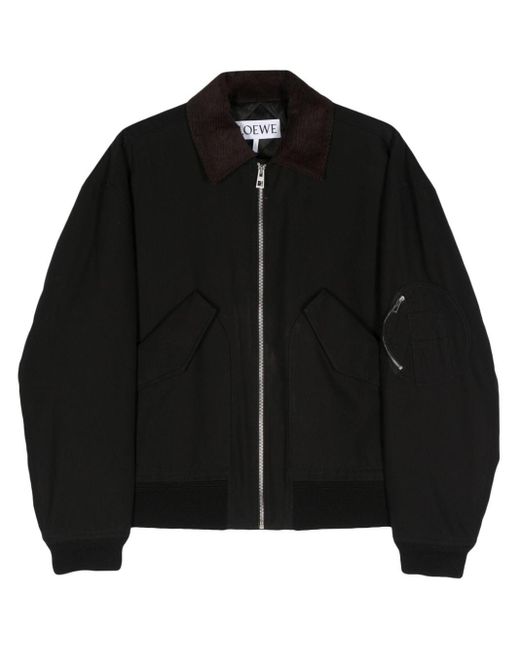 Loewe Black Cotton Bomber Jacket for men