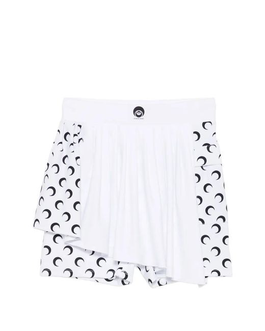 MARINE SERRE White Athleisure Mini Skort With Moon Inserts