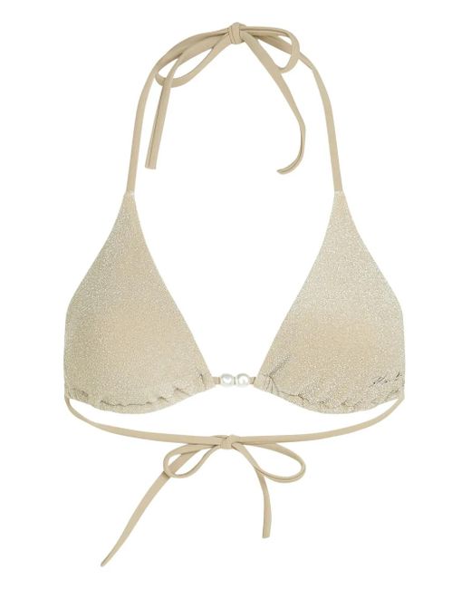 Karl Lagerfeld Natural Triangle-Cup Bikini Top