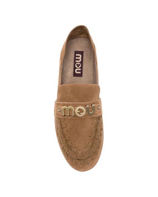 Mou Multicolor Mocassins À Plaque Logo Et Coutures Apparentes