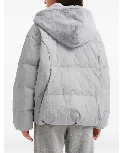 B+ AB Gray Pompom-Detail Puffet Jacket