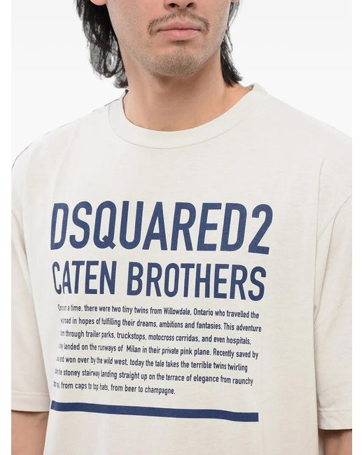DSquared² Natural Logo-Print T-Shirt for men