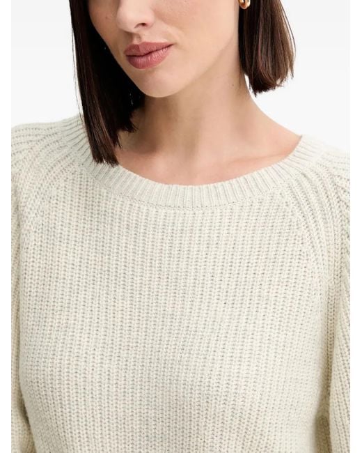 Twinset White Ribbed-Knit Jumper