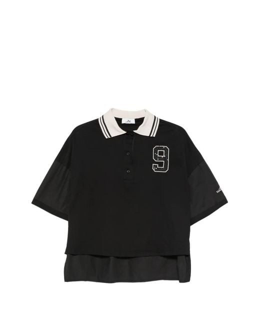 Marc Ellis Black Logo-Patch Polo Shirt
