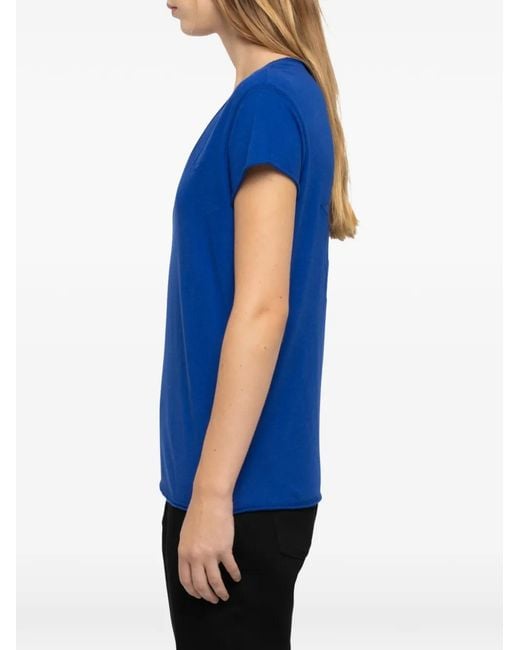 Zadig & Voltaire Blue Fishnet Star-Patch T-Shirt