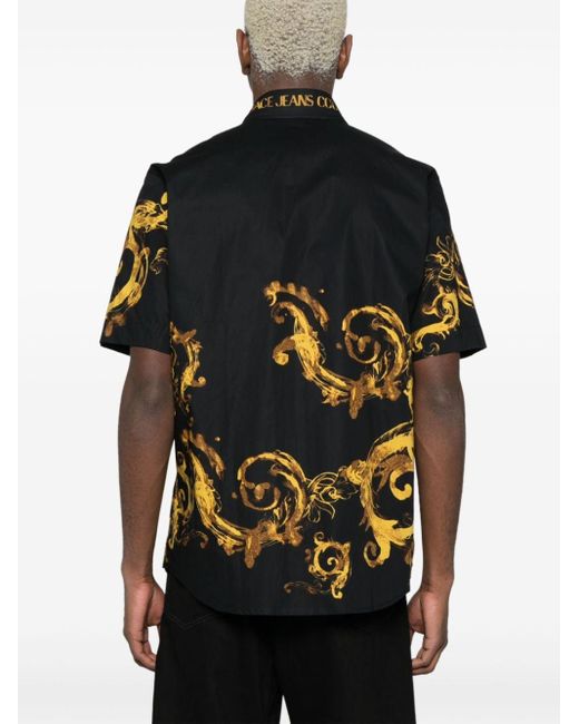 Camiseta con estampado Watercolour Couture Versace de hombre de color Black