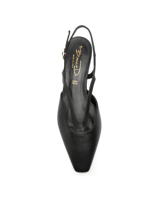 BIANCADI Black Cutout-Detail Slingback Pumps