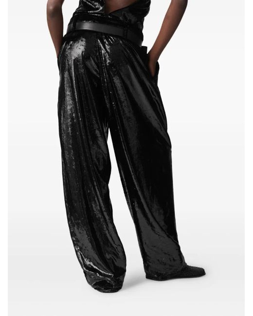 Stella McCartney Black High-Shine Trousers