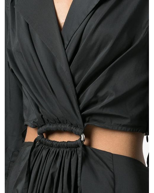 Jonathan Simkhai Black Alex Cut-Out Flared Dress