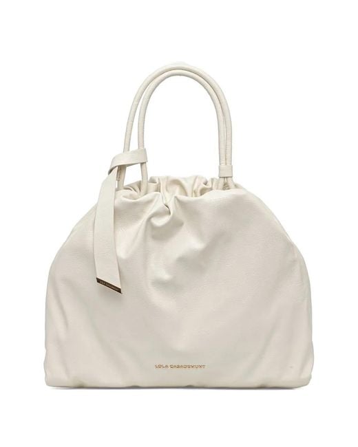 Lola Casademunt Natural Crinkled-Effect Knotted Tote Bag