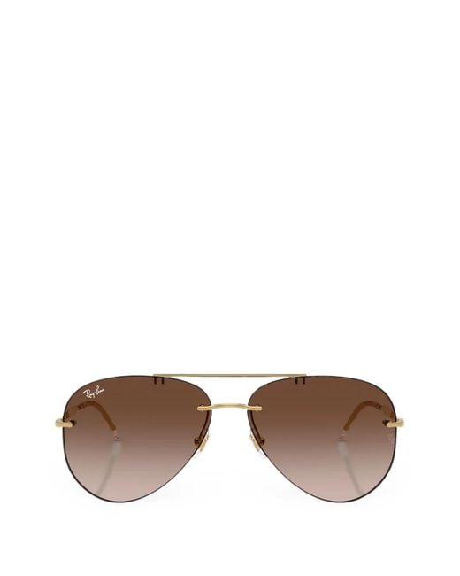 Ray-Ban Brown Pilot-Frame Sunglasses