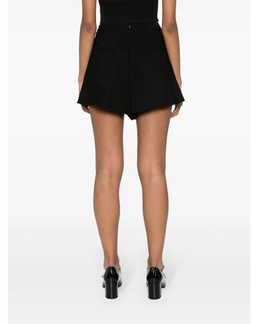 Balmain Black Crepe Shorts With Embossed Buttons