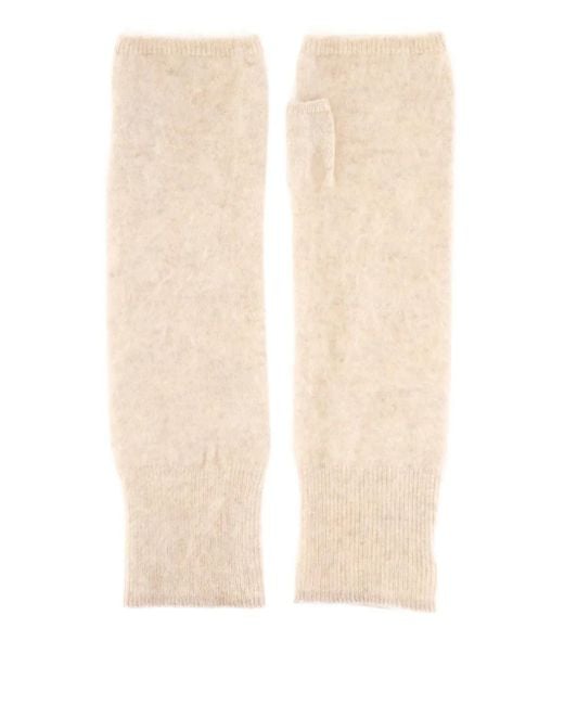 Oliver Lattughi Fingerless Gloves White