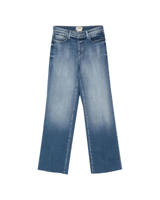 L'Agence Blue Scottie Faded-Effect Raw-Cut Jeans