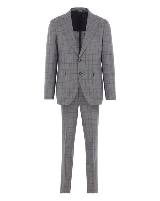 Tagliatore Gray Check-Pattern Suit for men