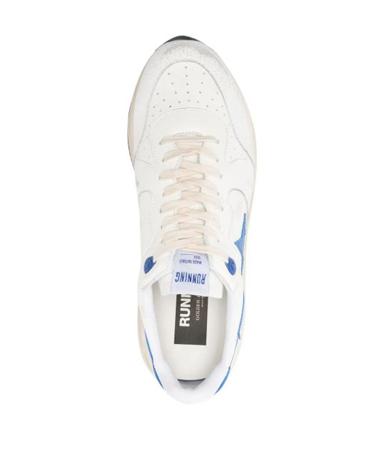 Golden Goose Deluxe Brand Blue Running Leather Sneakers for men