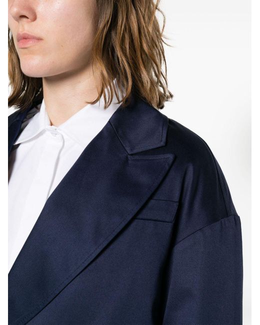 Emporio Armani Blue Twill Cropped Jacket