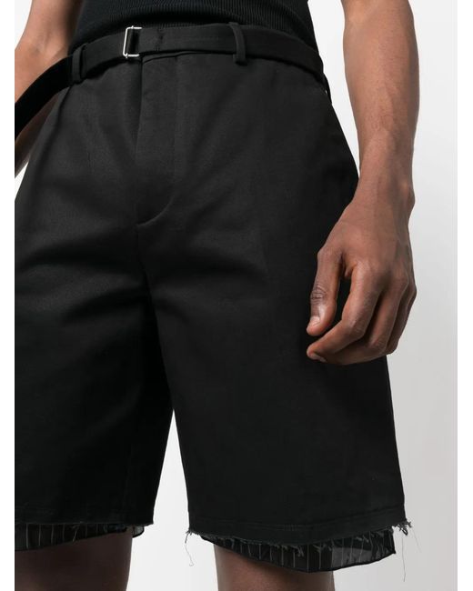 Lanvin Black Contrast-Trim Cotton Bermuda Shorts for men