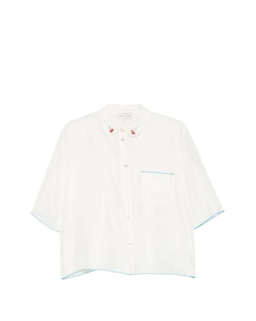 Forte_forte White Scallop-Trim Shirt
