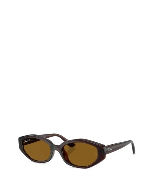 Ray-Ban Metallic Geometric-Frame Sunglasses