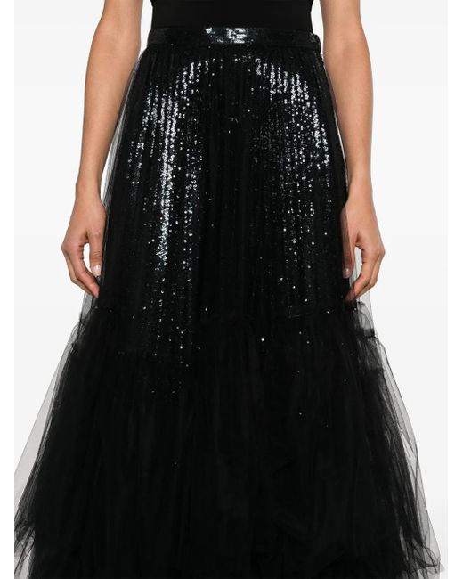 Jupe Longue À Sequins Ralph Lauren en coloris Black