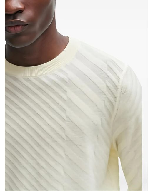 Boss Pullover mit diagonalem Muster in White für Herren