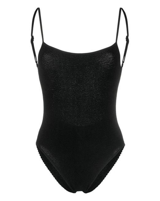 Bondeye Black Crinkled Scoop-Back Swimsuit