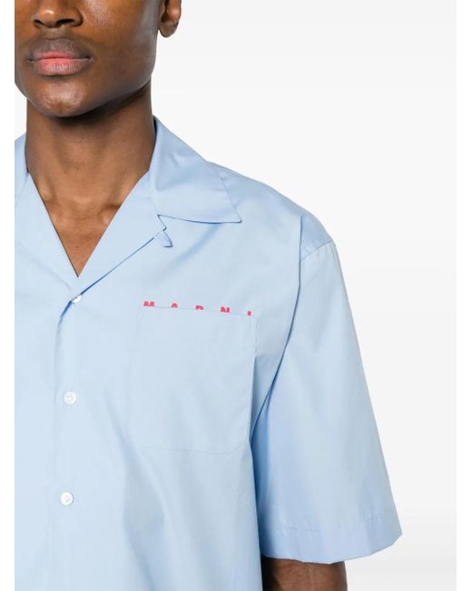 Marni Blue Cotton Shirt for men