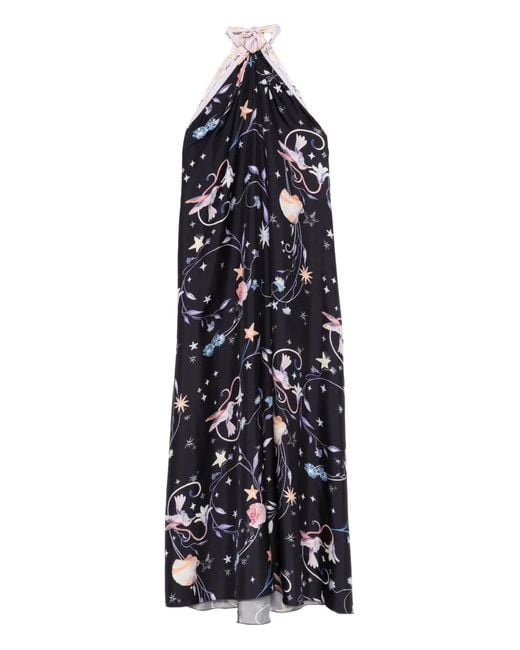 Forte_forte Blue Halter Floral Print Dress