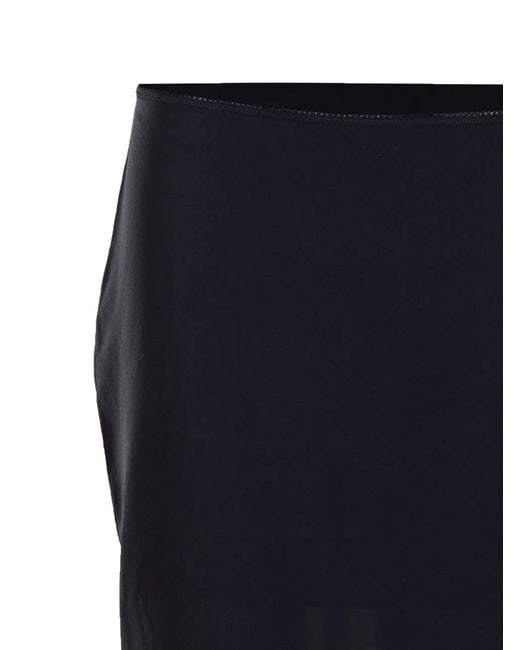 Filippa K Blue Zip-Fastening Split Midi Skirt