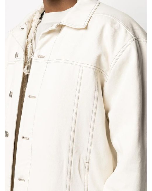 Rick Owens White Jumbo Worker Jacket for men