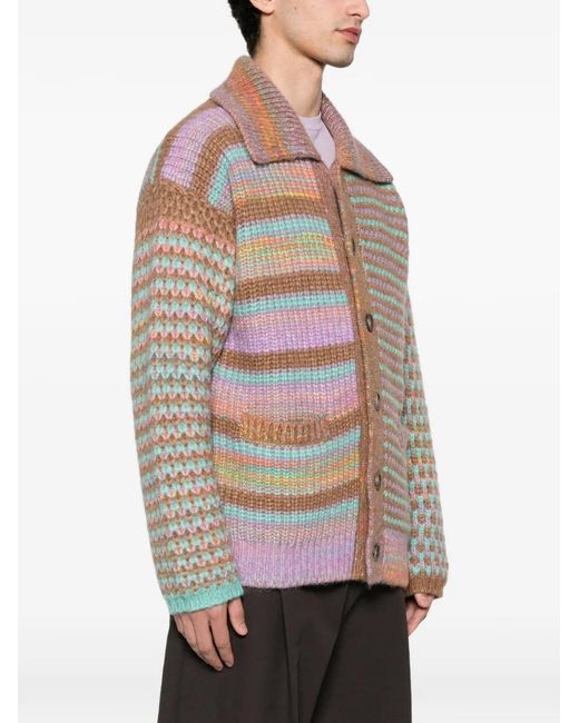 Roberto Collina Brown Patterned Cardigan for men