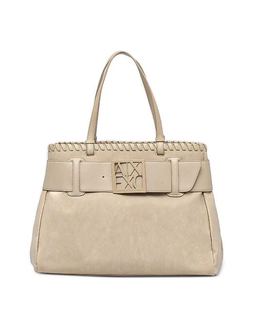 ARMANI EXCHANGE Natural Asv Logo Tote Bag