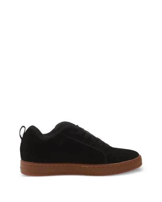 DC Shoes Black Logo-Embossed Gum-Sole Sneakers