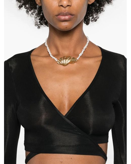 Maison Close Geribbelde Blouse in het Black