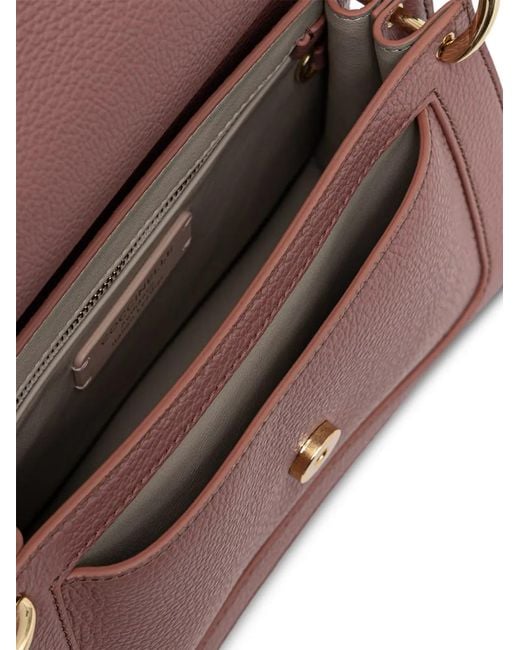 Coccinelle Purple Logo-Plaque Leather Crossbody Bag