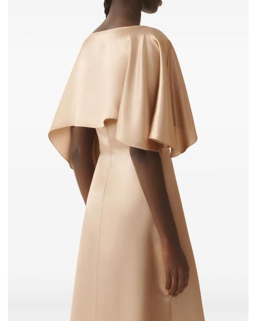 Fabiana Filippi Natural Caped Slip Midi Dress